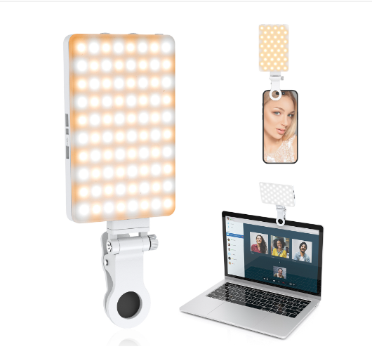 Portable Fill Light Dimmable Rechargeable Phone Light with Clip Super Bright Led Selfie Light Flicker-free for Makeup for Video - Korvel