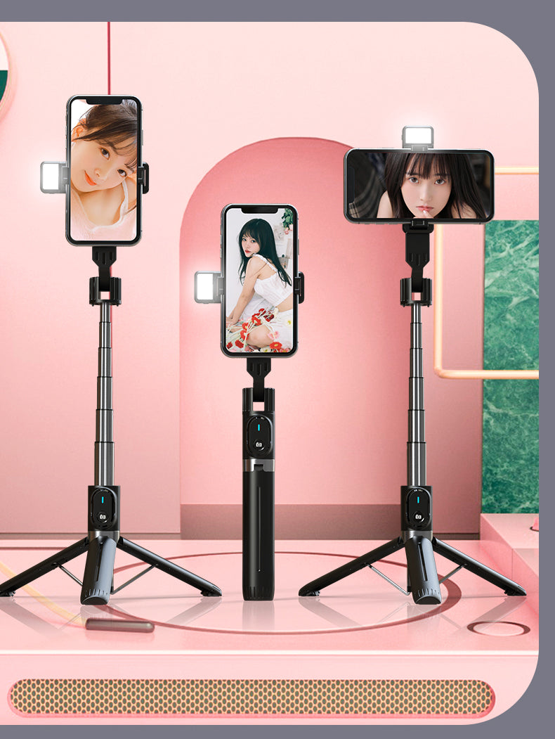 P90 Series Tripod Selfie Stick con Doble Luz de Relleno