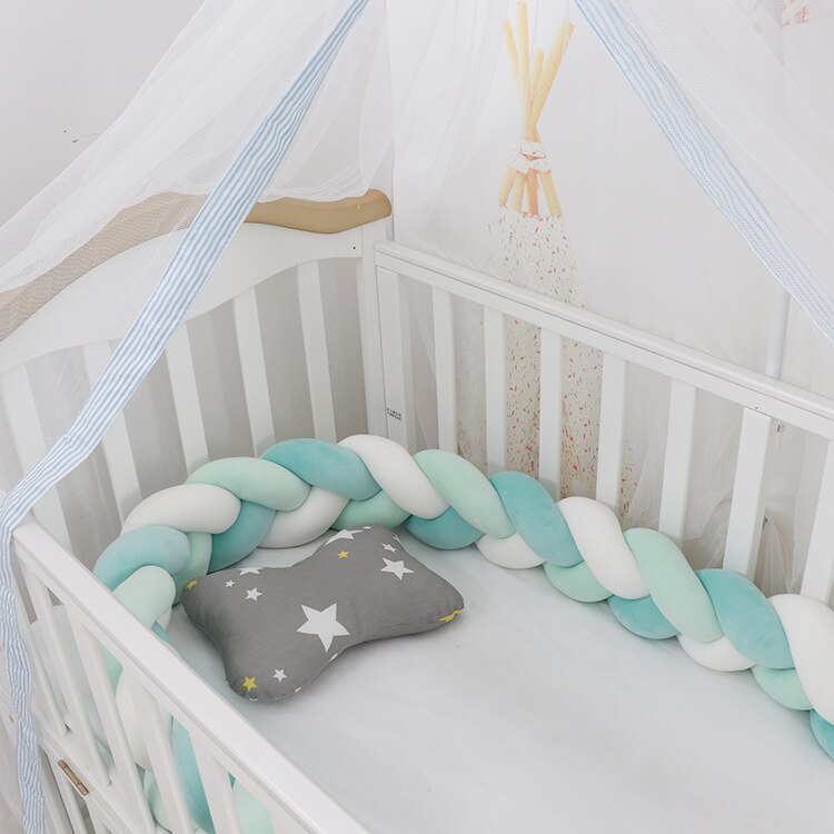 Coussin de Bumper de Lit Braid Knot pour Bébé de 100 cm Premium
