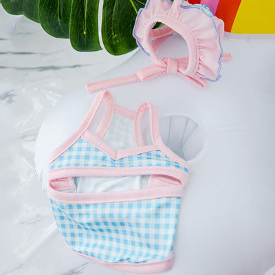 Stylish Pet Swimsuit with Cap for Cats and Dogs