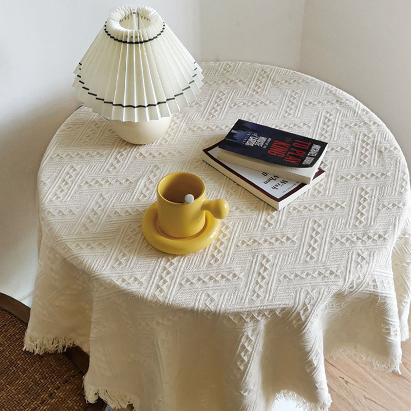 Lace White Tablecloth Ins Style Coffee Table Cloth Art Photo French Retro Knitting - Korvel