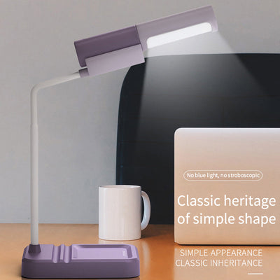 New LED Simple Eye Protection Desk Lamp USB Rechargeable Infinitely Variable Light Student Reading Desktop Small Desk Lamp - Korvel