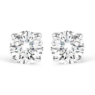 14K White Gold Lab Grown Diamond Solitaire Stud Earrings