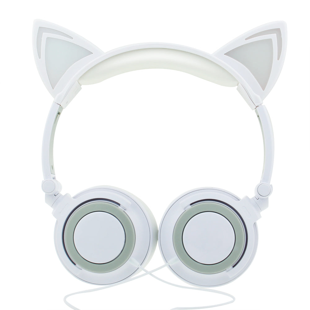 Esonstyle Kids Over-Ear Headphones with LED Cat Ears