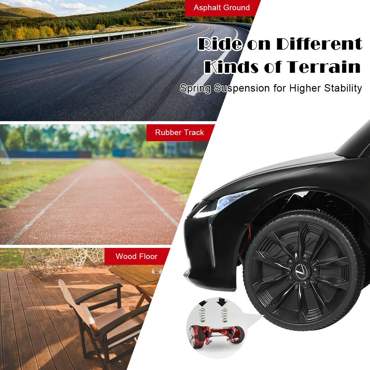 Licensed Lexus LC500 Kids Remote Control Electric Vehicle - Black
