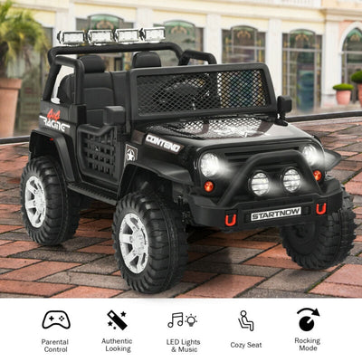 12V Kids Electric Ride On Truck - Black