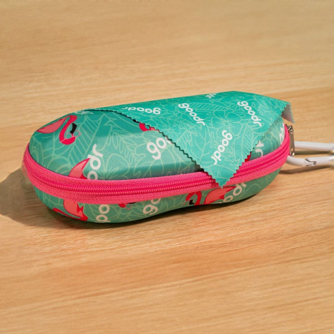 Tropical Vibes Sunglasses Case with Carabiner - Korvel