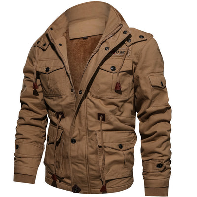 Men's Winter Zip-Up Parka with Detachable Hood