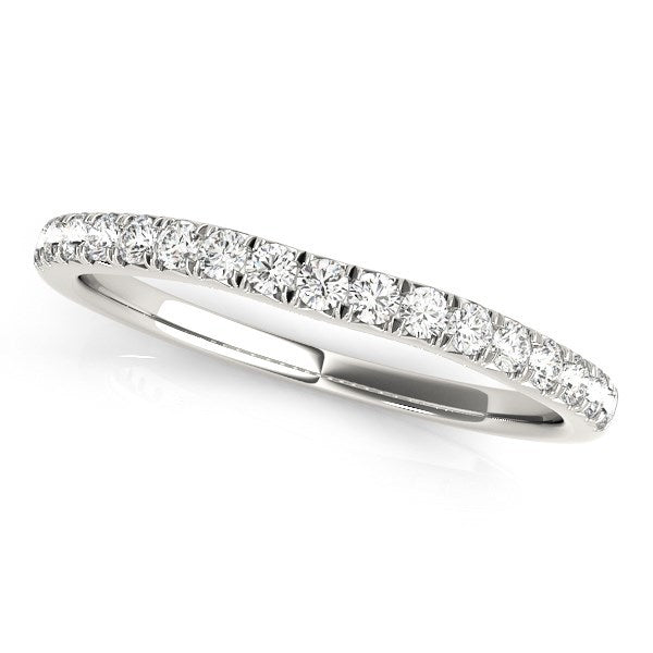 Anillo de boda de diamantes curvado en oro blanco de 14k (1/3 cttw)