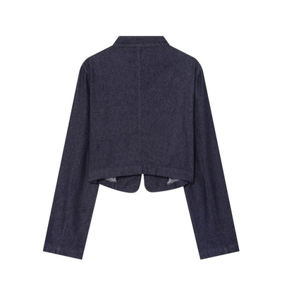 Veste en denim double boutonnage ajustée à la mode