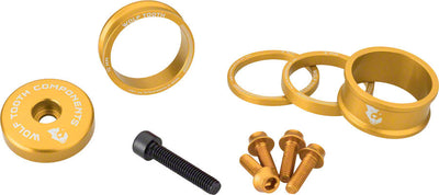 Wolf Tooth BlingKit: Premium Headset Spacer Kit in Gold