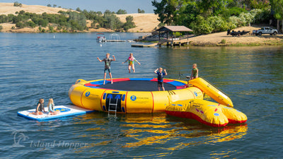25' Island Hopper Premium Water Trampoline - Giant Jump Fun - Korvel