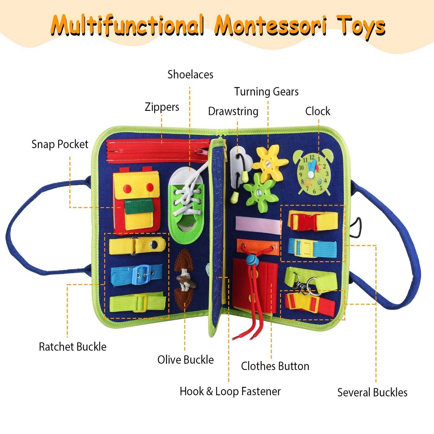 Tablero de Actividades Gbruno para Niños - Juguete Sensorial Montessori