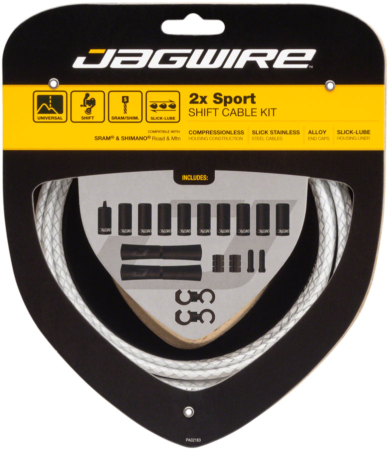 Kit de câbles de changement Sport 2x Jagwire - Blanc tressé