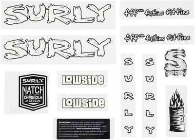Juego de Calcomanías para el Marco Surly Lowside - Blanco