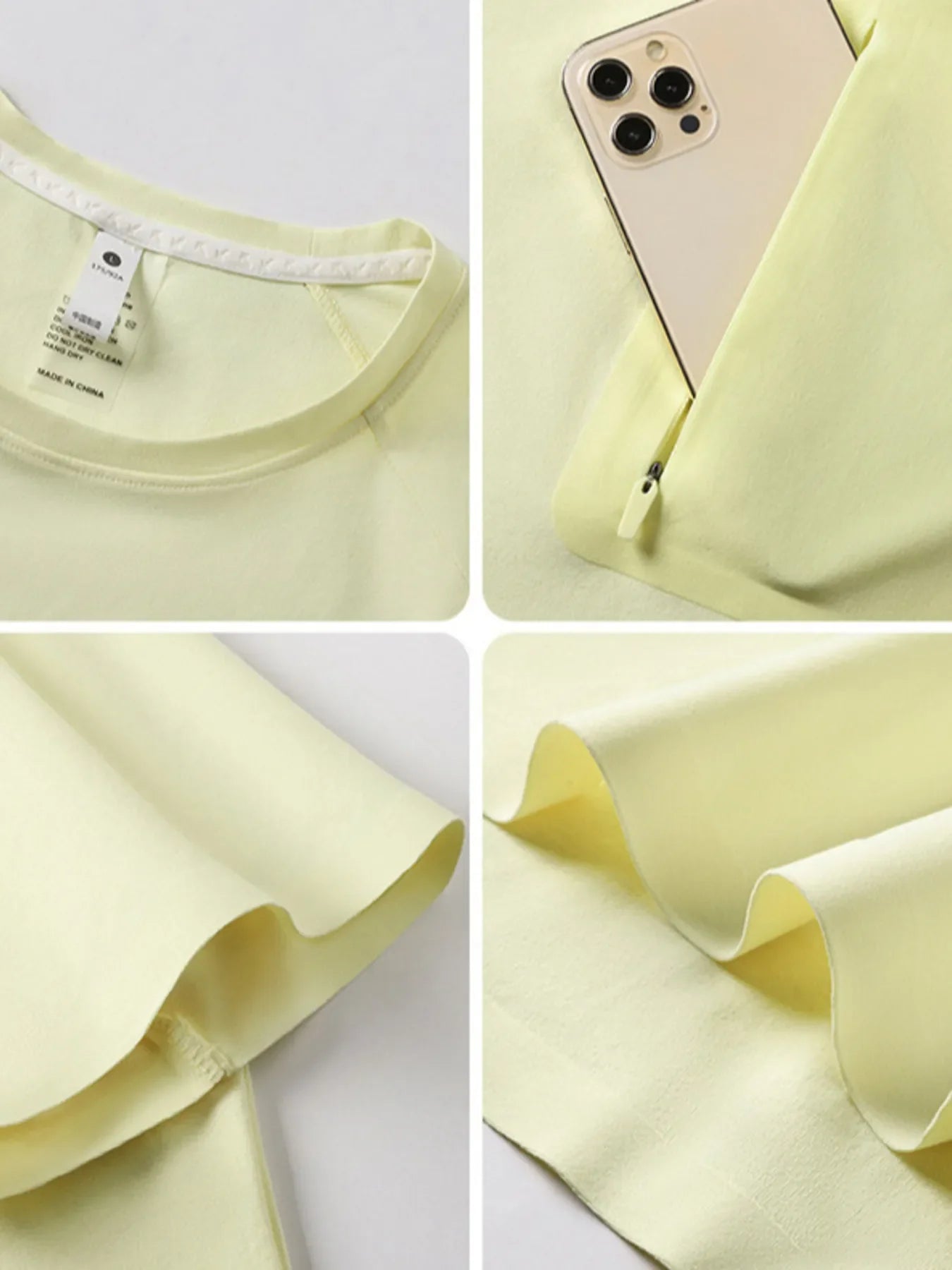T-shirt à séchage rapide pour hommes grande taille avec poche zippée