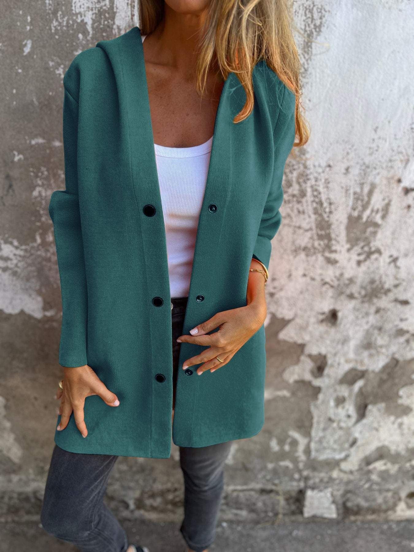 Cárdigan con Capucha Casual - Chaqueta de Mujer Estilosa y Cómoda