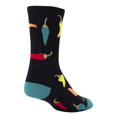 Sockguy Peppers Crew Socks - Black, Size 9-13