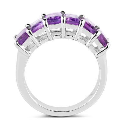 3.30 Carat Genuine Amethyst Sterling Silver Engagement Ring