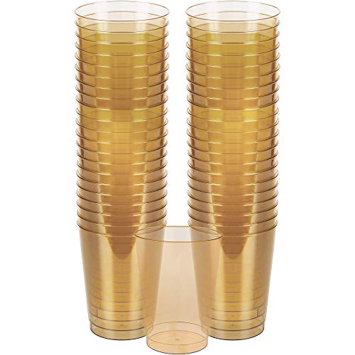 Amscan Gold Disposable BPP Plastic Cups