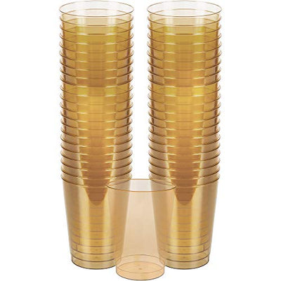 Amscan Gold Disposable BPP Plastic Cups