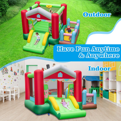 4-in-1 Inflatable Bounce House with Basketball Hoop