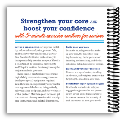 Empowering Core Workouts for Seniors: Quick Routines to Enhance Balance and Confidence (Spiral Bound) - Korvel