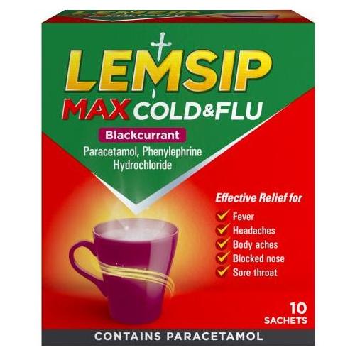 Lemsip Max Cold & Flu Grosella 10pk