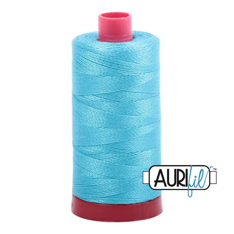 5005 Turquoise vif Aurifil Cotton 12 WT Grande Bobine
