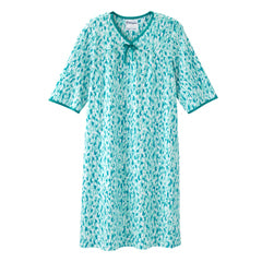 Chemise de nuit imprimée en tricot à dos ouvert adaptatif pour femmes seniors Silverts