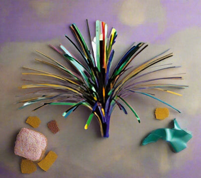 Mardi Gras Mylar Spray Picks - 5.5" Colorful Decorations