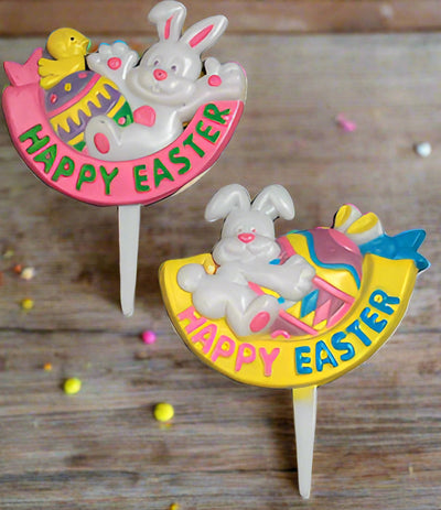 Piques de Lapin et d'Oeufs Joyeuses Pâques