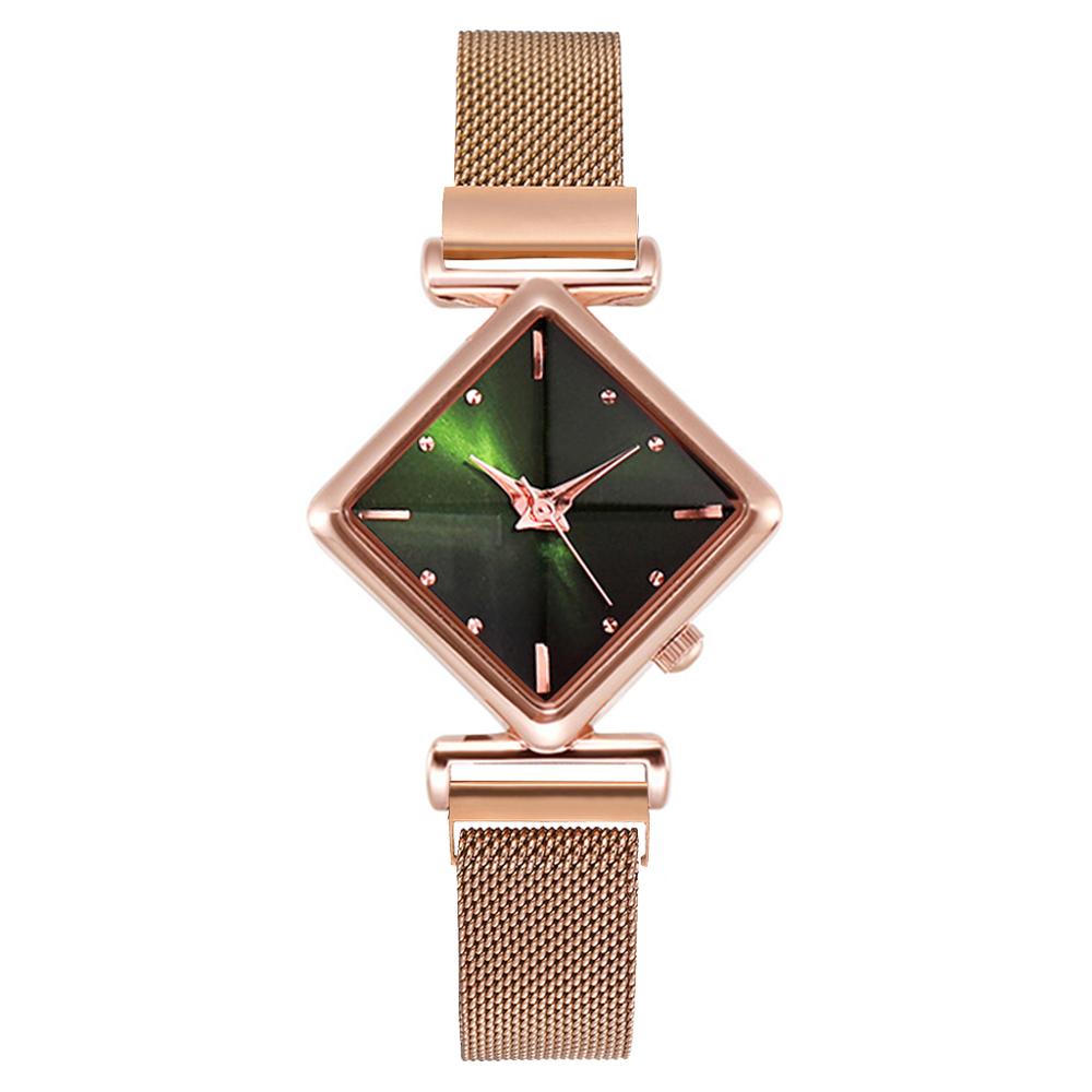 Women Square Watch Luxury Ladies Quartz Magnet Buckle Gradient Color Watches Relogio Feminino For Gift Clock - Korvel