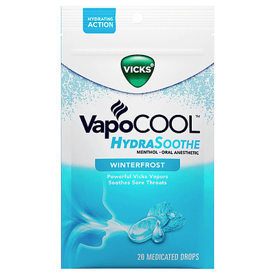 Vicks Vapo Cool Oral Anesthetic Drops - Hydra Soothe, Menthol, Winterfrost