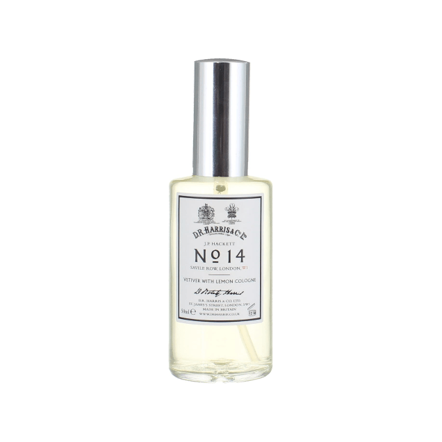 D.R. Harris No. 14 Vetiver avec Spray Cologne au Citron 50ml