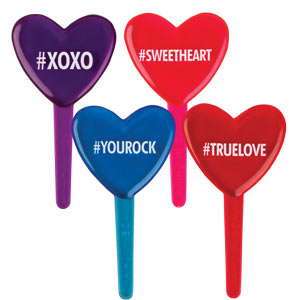 Talking Heart Picks - Assorted 12 or 72 Pieces
