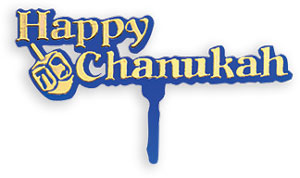 Happy Chanukah Picks with Dreidel - 72 Count