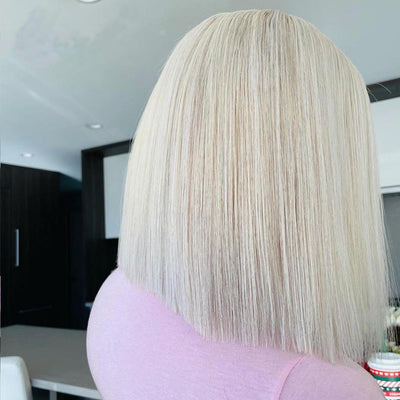 Women's Chemical Fiber Front Lace Wig Straight Hair Short Hair Headset Natural Hairline Wig - Korvel