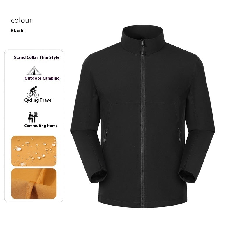Waterproof Stand Collar Men's Jacket for Work and Leisure