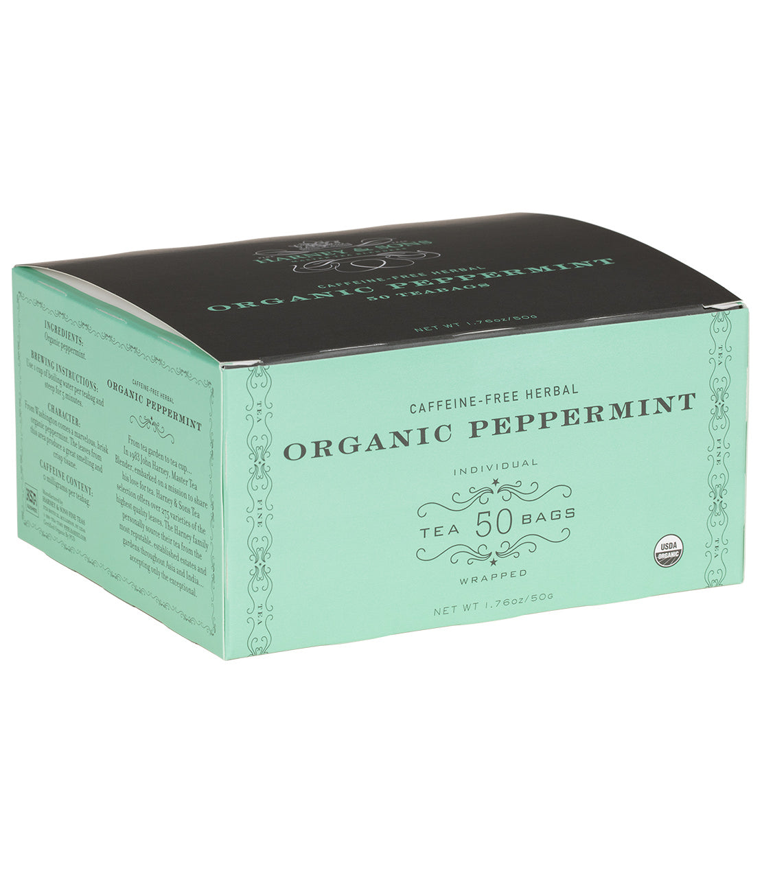 Thé Herbal à la Menthe Poivrée Bio - Boîte de 50 Saches Enveloppées