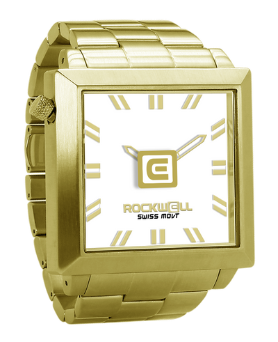 50mm2 Gold and White Watch