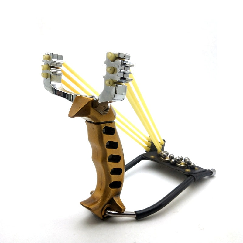 Powerful slingshot with wrist rest outdoor hunting all-metal material sling shot heavy-duty large slingshot for fishing and ball - Korvel