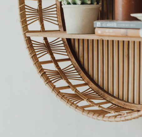 Weaving layer shelf storage rack background wall storage display shelf Bohemian style storage rack - Korvel