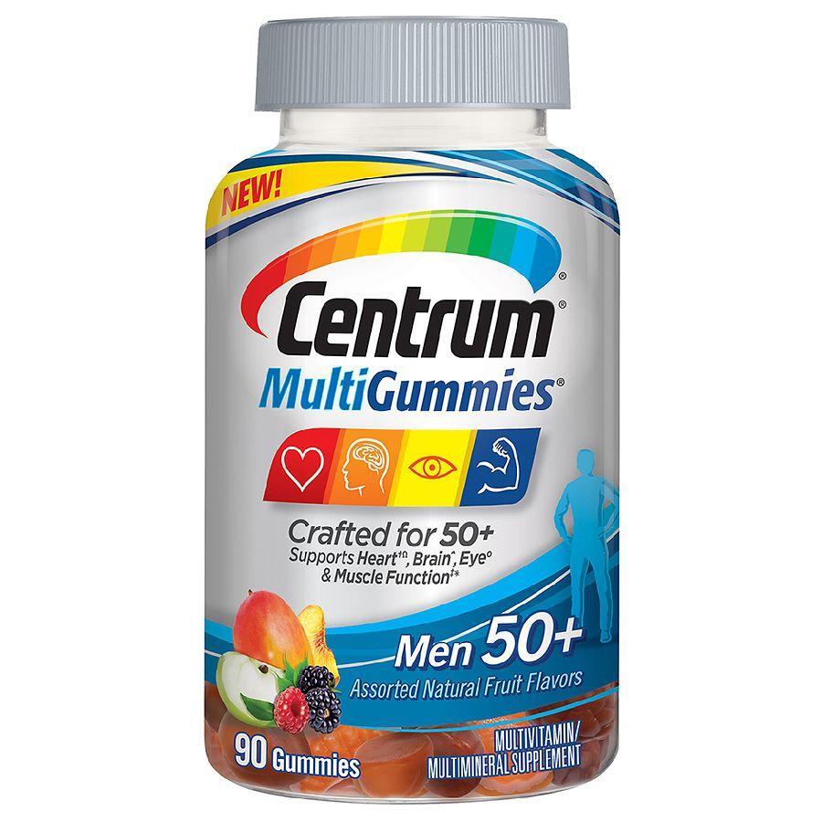 Centrum MultiGummies 50+ Multivitamine - Saveurs de Fruits Assortis, 90 Comprimés