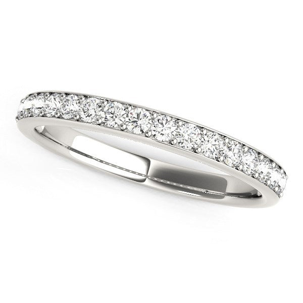 14k White Gold Prong Set Diamond Wedding Band (1/3 cttw)