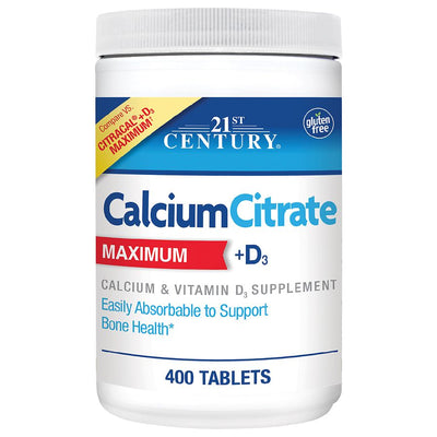 21st Century Calcium Citrate & Vitamin D3 Tablets - 400 Count