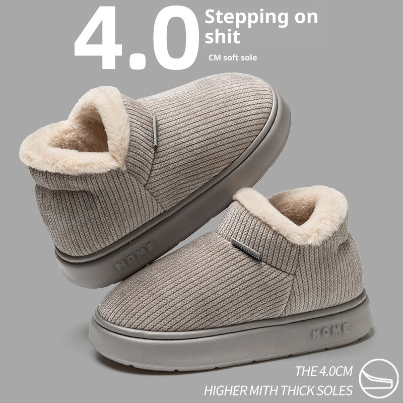 Zapatillas de Algodón con Tobillo de Felpa para Mujeres