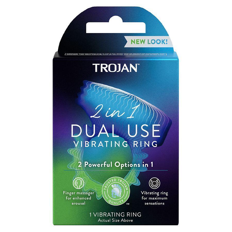 Anillo Vibrador y Masajeador de Dedos 2 en 1 Trojan Vibrations