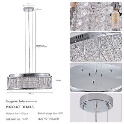 Modern Crystal Pendant Ceiling Light Fixture