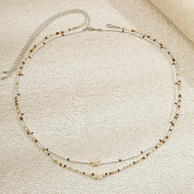 Ocean Wind Body Chain with Rice Beads and Sea Star Accents